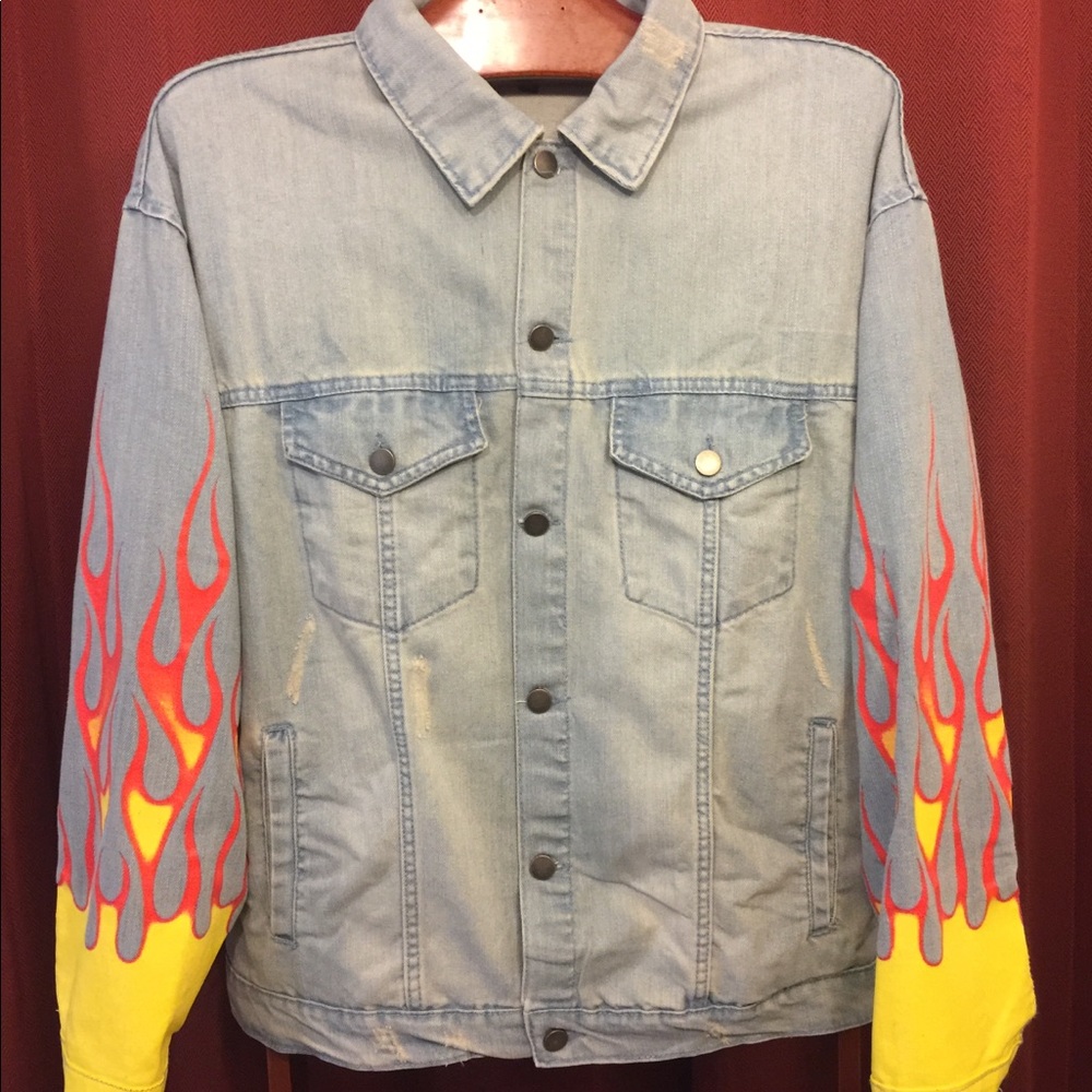 Men’s Jackson Flame Sleeved Jean Jacket
